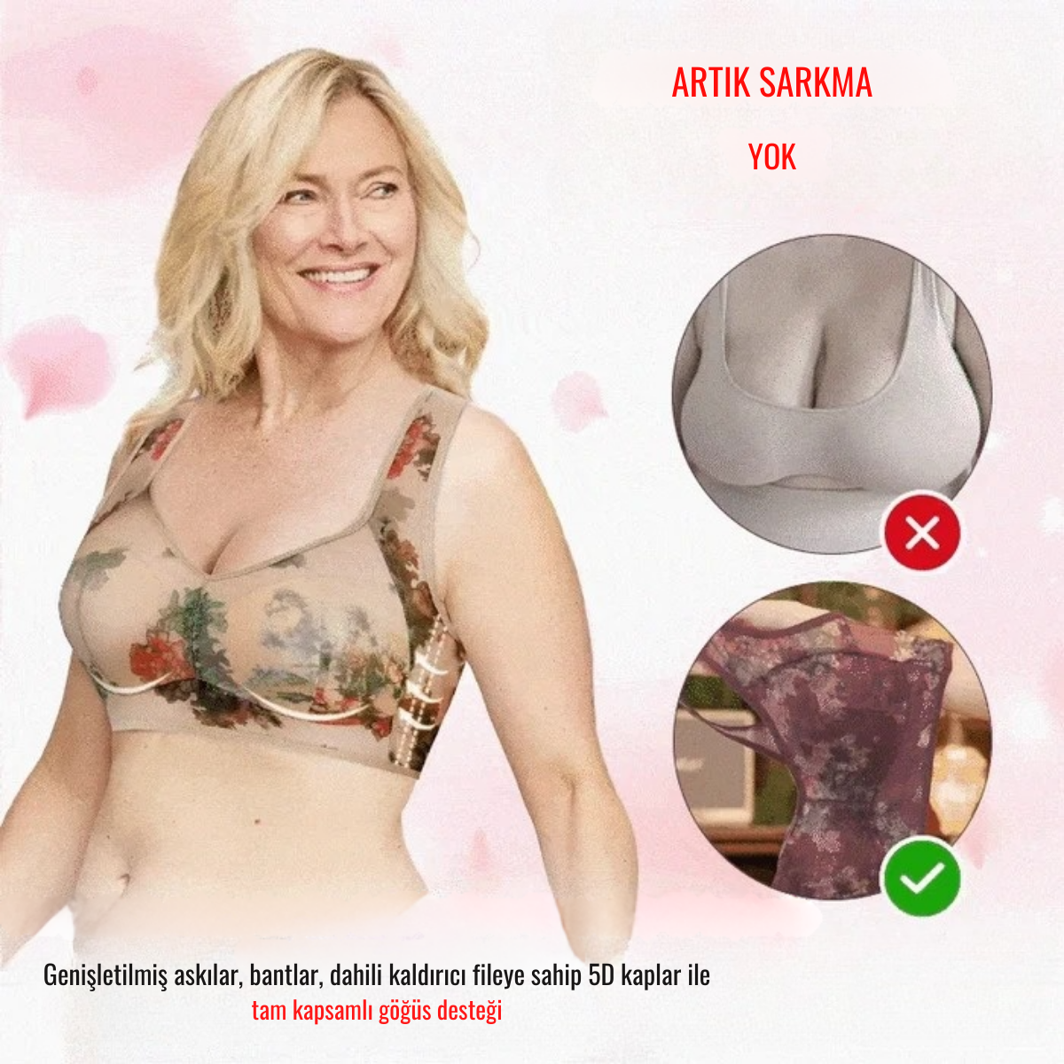 Toparlayıcı Buz İpek Dantel Konfor Sütyeni